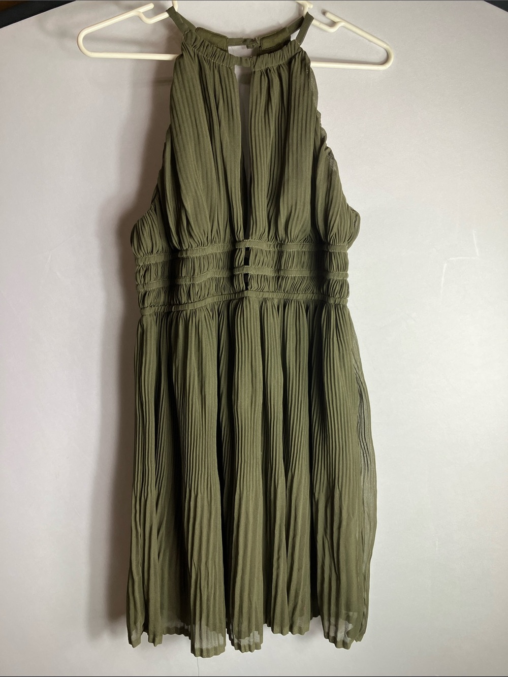 H&M Olive Green Dress with Braided Waist Detail